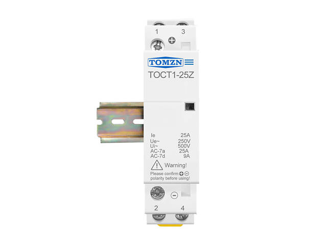 Контактор модульний 2P 25А 2NO 24V DC [TOCT1-25Z-DC-24V-2NO] TOCT1-25Z TOMZN - Фото 3