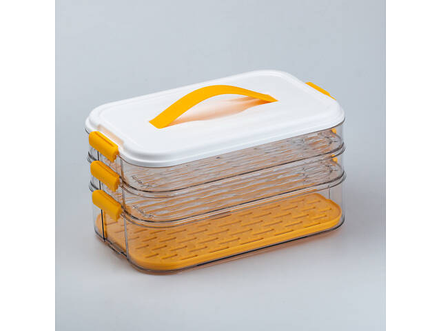 Контейнер для еды многоуровневый для замораживания и хранения продуктов в холодильнике 16.5 см - Фото 1