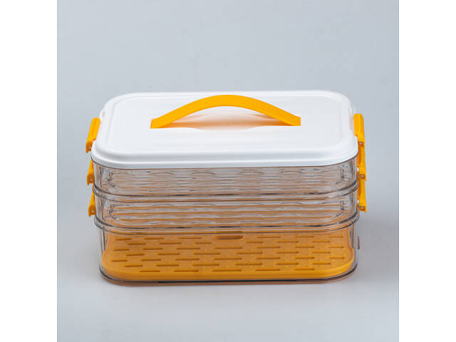 Контейнер для еды многоуровневый для замораживания и хранения продуктов в холодильнике 16.5 см - Фото 3