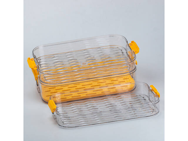 Контейнер для еды многоуровневый для замораживания и хранения продуктов в холодильнике 16.5 см - Фото 4