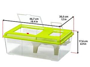 Контейнер для мелких рыб, черепах и насекомых Ferplast Geo Flat (Ферпласт Гео Флат) 46.7 x 30.5 x h 17.5 cм - 8 L - LARG