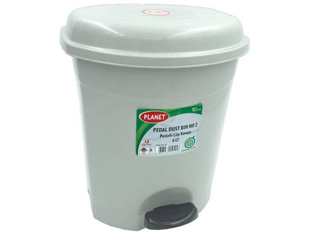 Контейнер для сміття Planet Household №2 з педаллю сірий 6 л (10338) - Фото 1