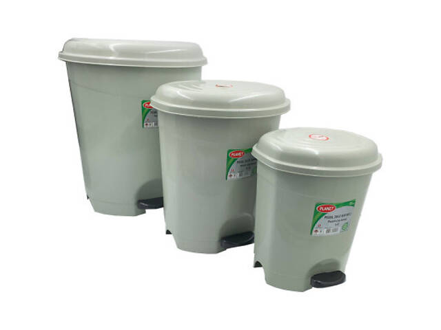 Контейнер для сміття Planet Household №3 з педаллю сірий 12 л (10341) - Фото 6