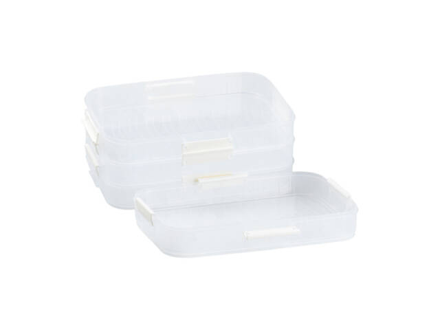 Контейнер для заморозки и хранения продуктов 4-ярусный в холодильнике 16.5 см Оранжевый - Фото 4