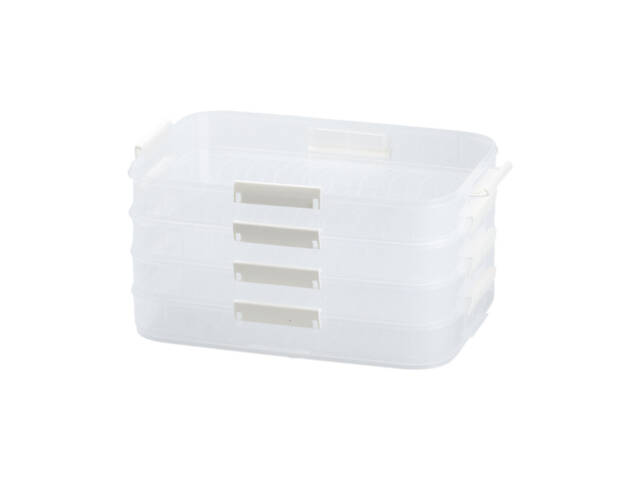 Контейнер для заморозки и хранения продуктов 4-ярусный в холодильнике 16.5 см Оранжевый - Фото 5