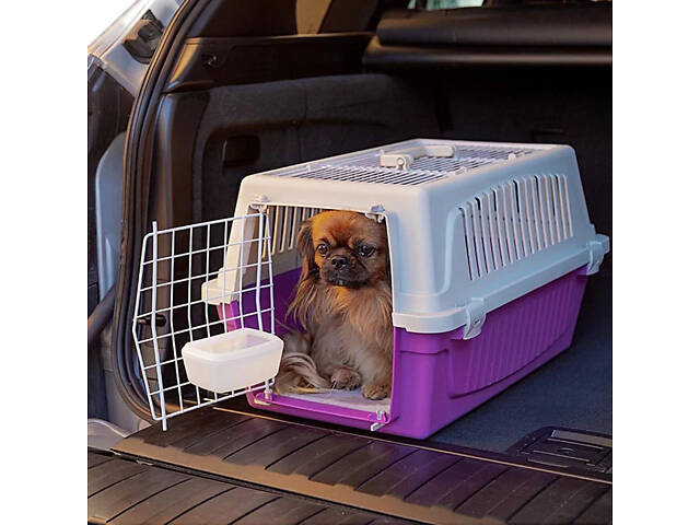 Контейнер переноска для котов и собак Ferplast Atlas Open (Ферпласт Атлас Оупен) 37 х 58 х h 32см - ATLAS 20 OPEN, Синий - Фото 4