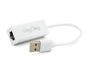 Контролер USB 2.0 to Ethernet VEGGIEG — Мережевий адаптер 10/100Mbps з дротом, RTL-8152B, White, Blister-Box