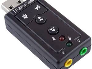 Контролер USB-звукової карти (7.1) 3D звук (Windows 7 ready), OEM
