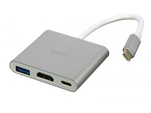 Концентратор Hoco HB14 Easy use Type-C to USB3.0/HDMI 4k/30Hz PD 67Вт Steel
