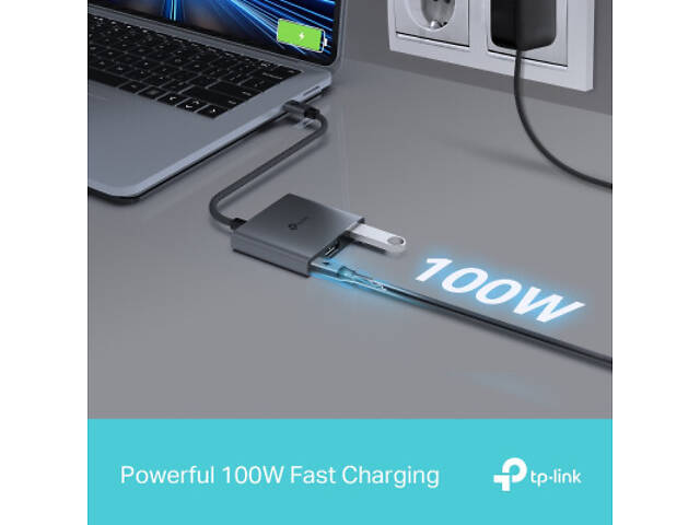 Концентратор TP-Link USB-C 3-в-1 1xUSB 3.0 + 1xUSB-C PD 100W + 1xHDMI (UH3020C) - Фото 1
