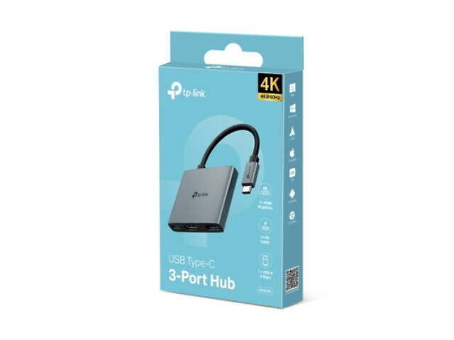 Концентратор TP-Link USB-C 3-в-1 1xUSB 3.0 + 1xUSB-C PD 100W + 1xHDMI (UH3020C) - Фото 7