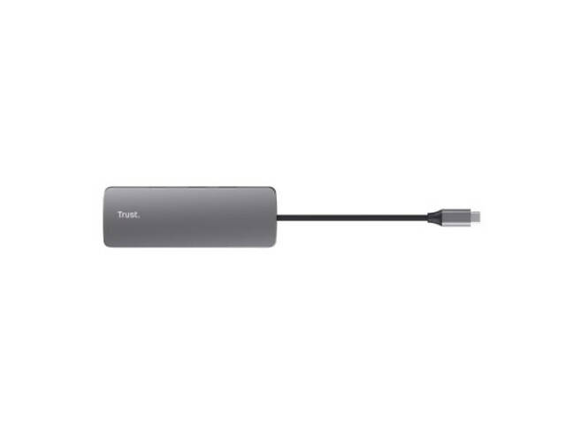 Концентратор Trust USB-C 8-в-1 1xUSB-А 3.2/USB-A 2.0/2xUSB-С/HDMI/Ehernet/SD/microSD алюмінієвий 0.15m grey (25672_TRUST) - Фото 6