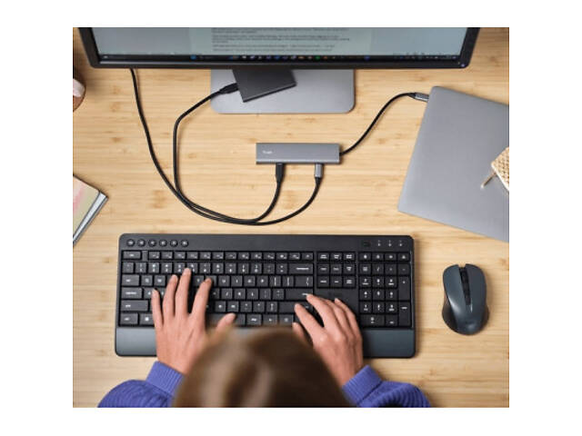 Концентратор Trust USB-C to 5xUSB-C aluminium 0.1m grey (25136_TRUST) - Фото 2