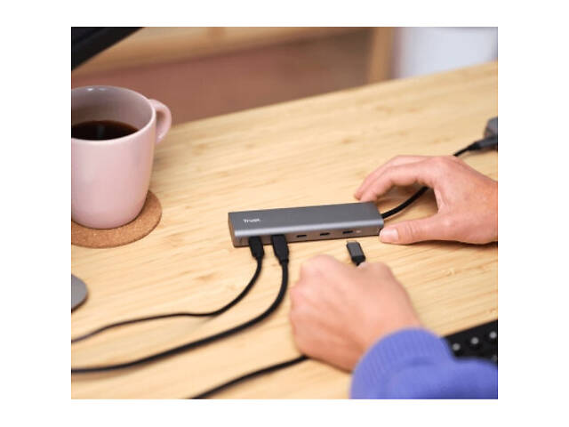 Концентратор Trust USB-C to 5xUSB-C aluminium 0.1m grey (25136_TRUST) - Фото 3