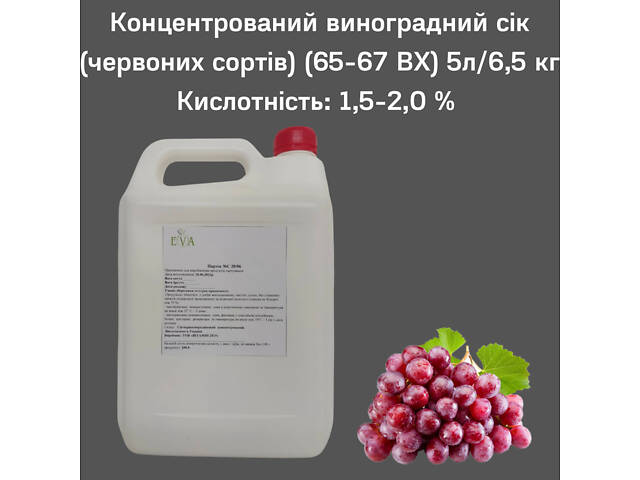 Концентрированный сок Eva Виноградный красных сортов 5 л / 6,5 кг - Фото 2
