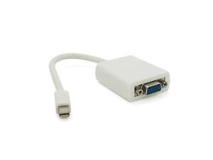 Конвертер mini Display Port (папа) на VGA(папа) 30cm, White, 4K/2K, Пакет