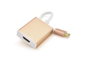 Конвертер Type-C (тато) на HDMI (мама) 10cm, GOLD, 4K / 2K Пакет