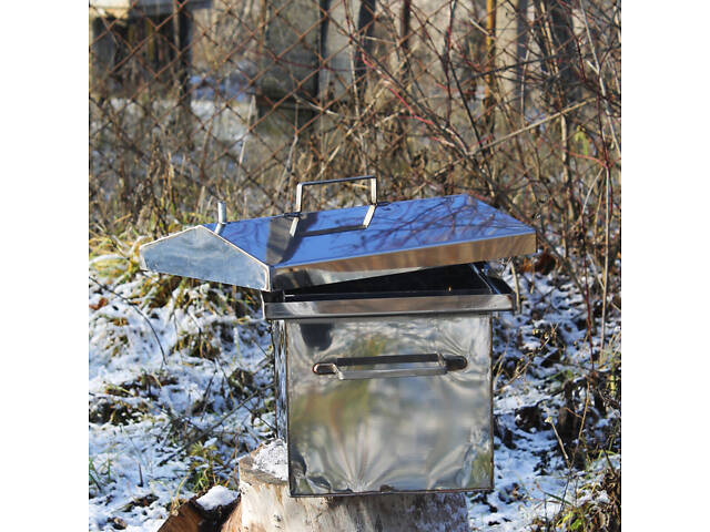 Коптильня гарячого копчення з неіржавкої сталі 305х450х280 1.5 мм - Фото 1