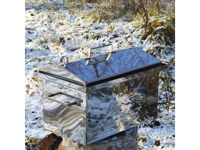 Коптильня гарячого копчення з неіржавкої сталі 305х550х280 1.5 мм - Фото 2