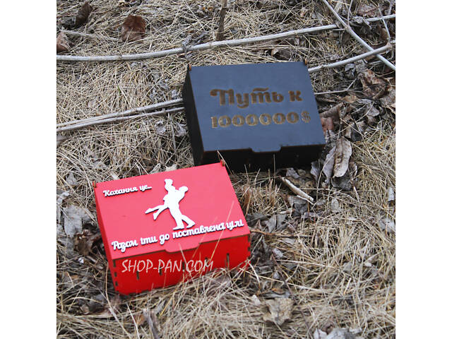 Скарбничка фарбована для грошей із гравіюванням — Кохання це... - Фото 4