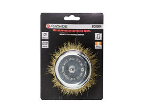 Кордщетка чашоподібна з хвостовиком для дриля 100мм Forsage F-BCR004