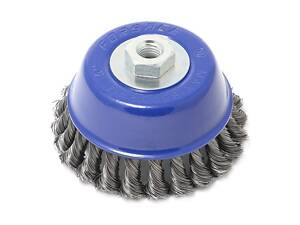 Кордщітка чашоподібна стальна вита для ВШМ 125мм, в блістері F-BWC105