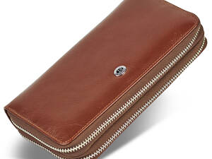Коричневий чоловічий клатч з натуральної шкіри на дві блискавки ST Leather B139-3