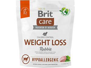 Корм для собак с лишним весом Brit Care Dog Hypoallergenic Weight Loss гипоаллергенный с кроликом 1 кг (8595602559183)
