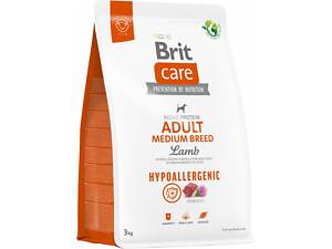 Корм для собак средних пород Brit Care Dog Hypoallergenic Adult Medium Breed гипоаллергенный с ягненком 3 кг (8595602559