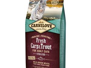Корм для стерилизованных кошек Carnilove Fresh Carp & Trout с карпом и форелью 6 кг (170878/7465)