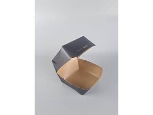 Коробка клейова 'БУРГЕР Black' 125*125*90 ламінована (50 шт)