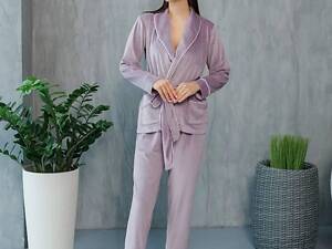 Королівський костюм Шаль Піджак+Брюки Ліловий з Білим Кантом XXL