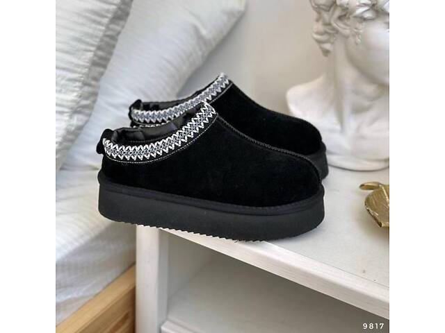 Короткі замшеві уггі з вишивкою, трендові угги ITTS автоледі 36,37,38,40р код 9817 - Фото 1