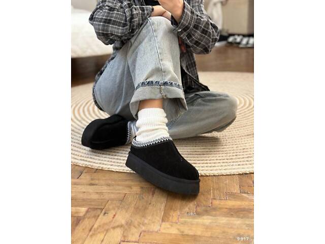 Короткі замшеві уггі з вишивкою, трендові угги ITTS автоледі 36,37,38,40р код 9817 - Фото 5