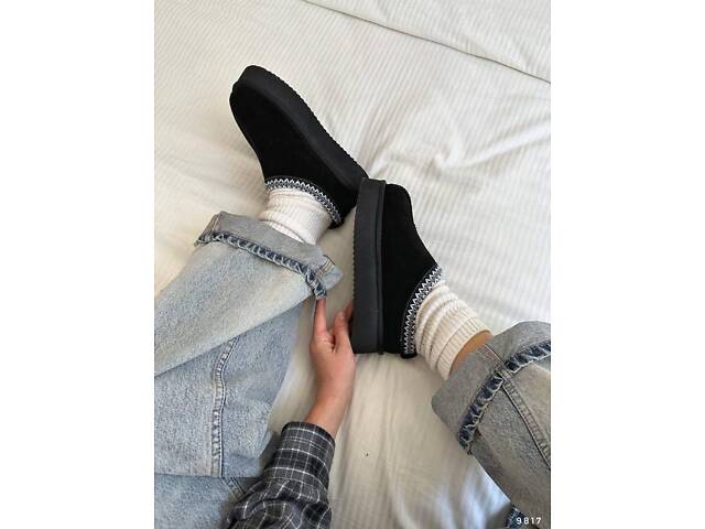 Короткі замшеві уггі з вишивкою, трендові угги ITTS автоледі 36,37,38,40р код 9817 - Фото 8