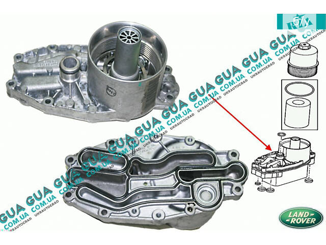 Корпус масляного фильтра ( кронштейн масляного фильтра ) 9X2Q6B624BA Land Rover / ЛЕНД РОВЕР DISCOVERY IV, Land Rover /