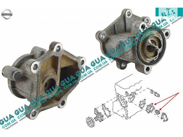 Корпус термостата / термостат / фланец охлаждающей жидкости 11061AD200 Nissan / НИССАН ALMERA N16 / АЛЬМЭРА Н16