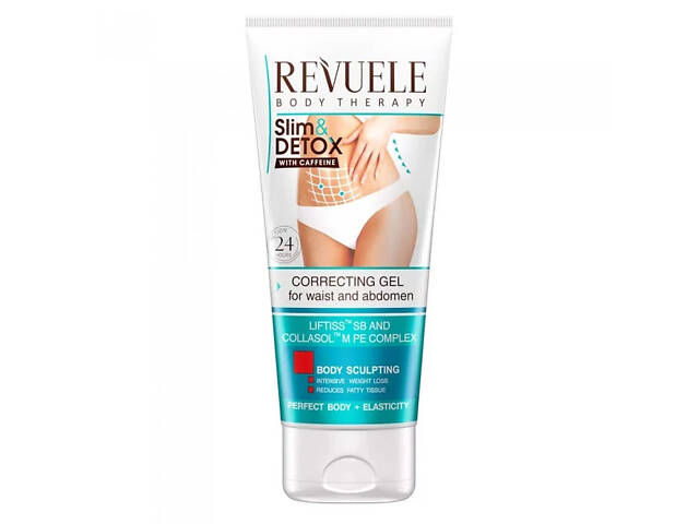 Коригуючий гель для талії та живота з кофеїном Revuele Slim & Detox, 200 мл - Фото NaN