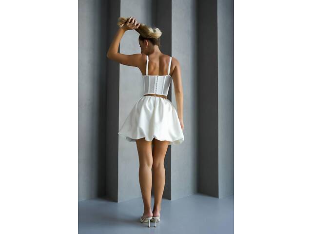 Корсет білий з камінням DO3785/1 - Фото 6