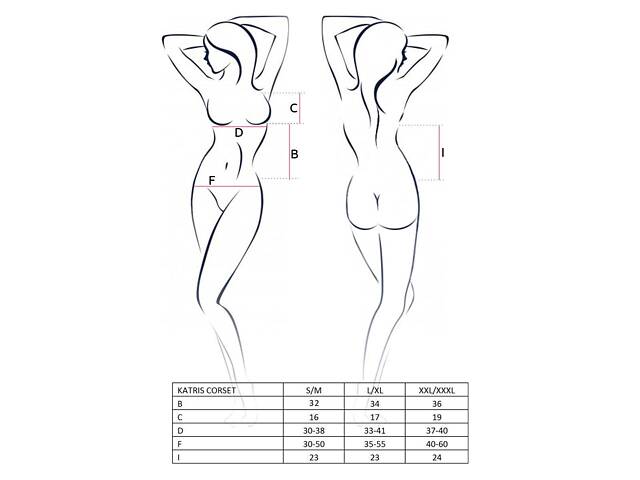 Корсет і стрінги KATRISS CORSET S/M Чорний (EL12102) - Фото 3