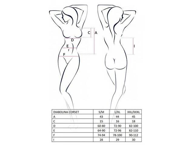 Корсет и трусики Passion DIABOLINA CORSET Black S/M (PS25805) - Фото 5