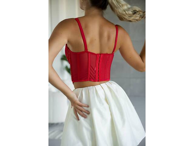 Корсет червоний з камінням DO3785/2 36B(80B) - Фото 6