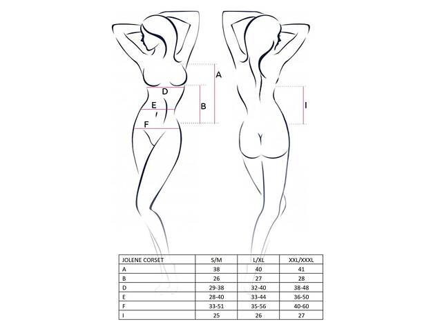 Корсет з пажами JOLENE CORSET black XXL/XXXL - Passion, трусики, напіввідкрита грудь, напівпрозорий Feromon - Фото 3