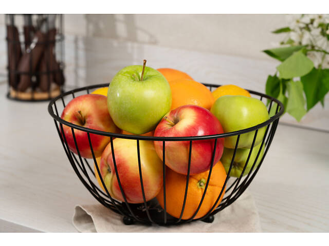 Кошик для фруктів Ardesto Midori AR0903B 28х28х13 см чорний - Фото 2