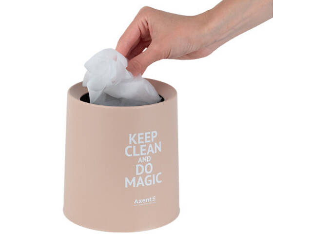 Кошик для паперу Axent Настільний контейнер для сміття, круглий, персиковий (2131-42-A) - Фото 4