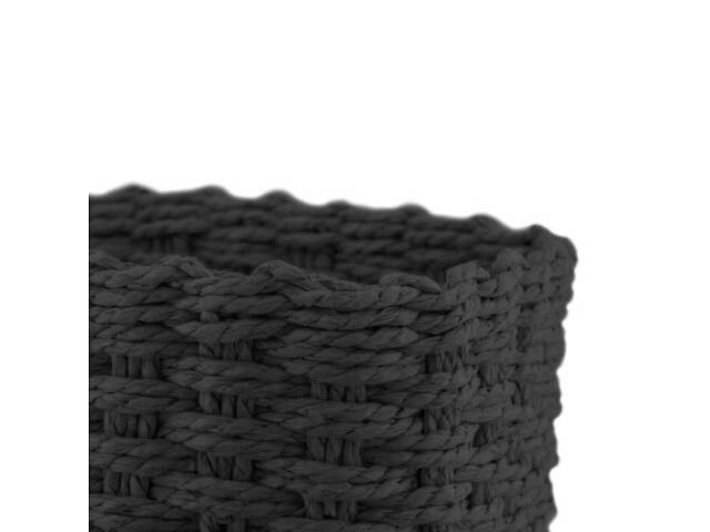 Кошик для зберігання Ardesto Prestigio Плетені Чорні 3 шт. 3.3/2.2/1.4 л (ARHC2505BL) - Фото 7