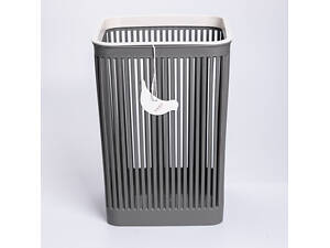 Корзина для мусора пластиковая в офис для бумаги 22×22×30 (см) корзина под мусор 8 (л) мусорное ведро Серый HP-45-9G