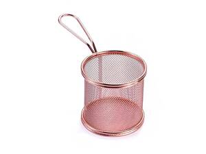 Кошик сервірувальний для картоплі фрі та снеків 9×9×9 см Рожевий HP-19-5-R