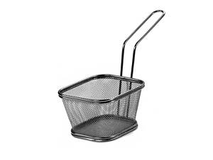 Кошик сервірувальний для картоплі фрі та снеків 13×11×7 см Чорний HP-19-4-L-B