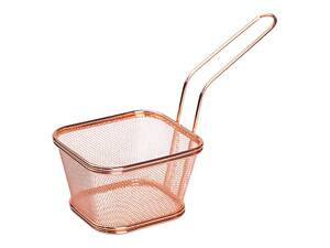 Кошик сервірувальний для картоплі фрі та снеків 13×11×7 см Рожеве золото HP-19-4-L-R